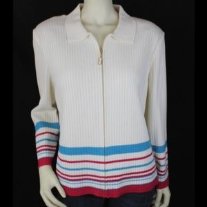 St. John Multicolor Knit Zipper Jacket XL NEW $995